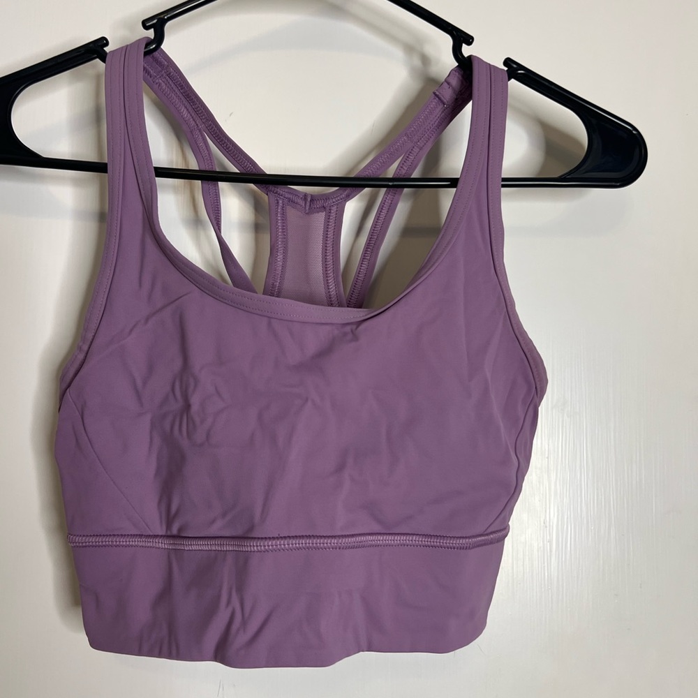 Purple sports bra